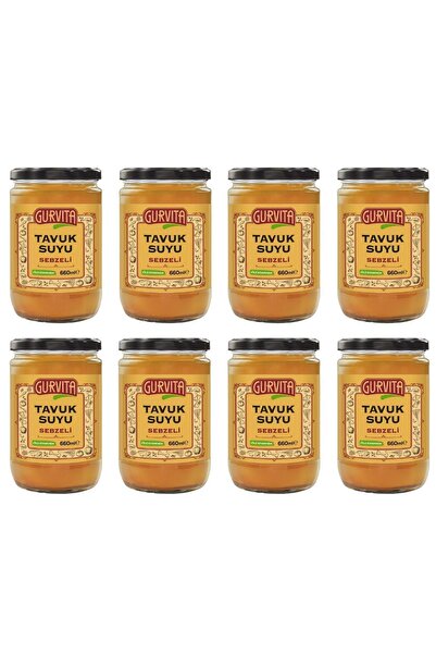 Gurvita Jöle Kıvamında Tavuk Suyu Sebzeli 660 ml 8'li