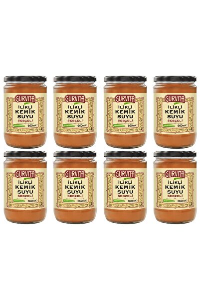 Gurvita Jöle Kıvamında Ilikli Kemik Suyu Sebzeli 660 ml 8' Li