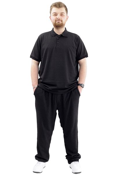 ModeXL Μαύρος Jogger με μεγάλο μέγεθος για άνδρες - Mode XL, Platinum Jacquard 24913