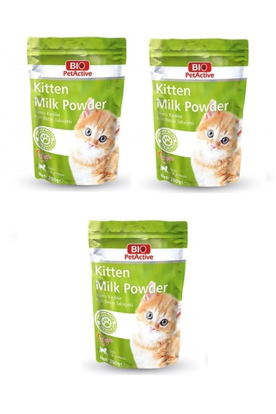 Bio PetActive Kitten Milk Powder Yavru Kedi Süt Tozu 200 Gr. X 3 Adet
