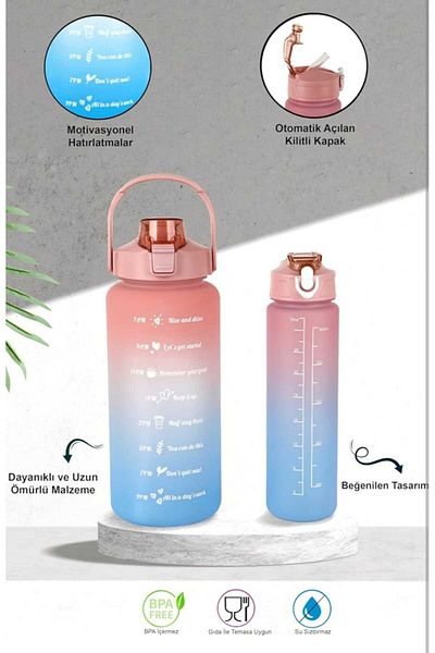 Dalian Home 2-piece Tritan Sports Water Bottle - 900ml Baby Water Bottle, 2lt Water Bottle