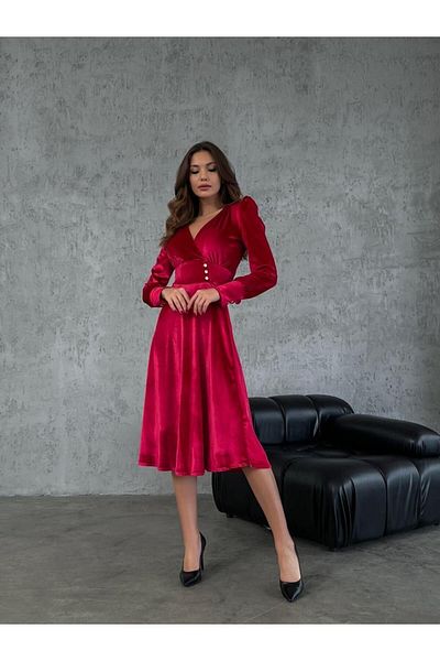 Kir Rochie din catifea Metşık - Detaliată cu nasturi