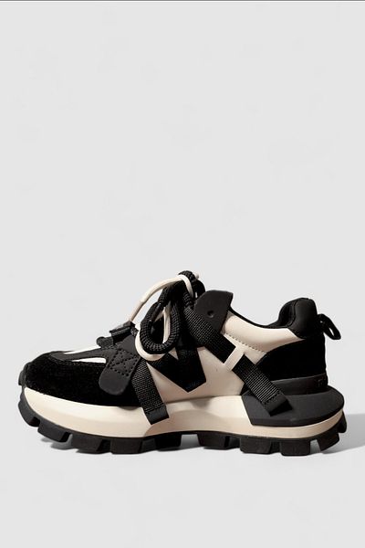 Lufian Women's Sports Shoes - Black White