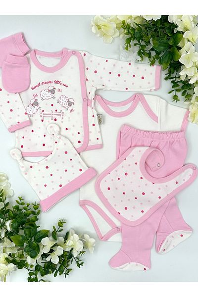 Renkli Puset 6-Piece Cotton Baby Hospital Discharge Set - Lamb