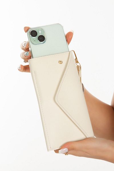 Av A Dos Women's Leather Phone Cash Coin Compartment Locked Wrist Strap Wallet