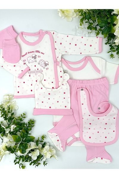 Renkli Puset 6-Piece Cotton Baby Hospital Discharge Set - Lamb