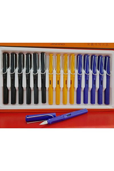 jinhao Dolma Kalem seti 15 adet kalem (F) uçlu METALİK RENKLİ sert plastik gövde