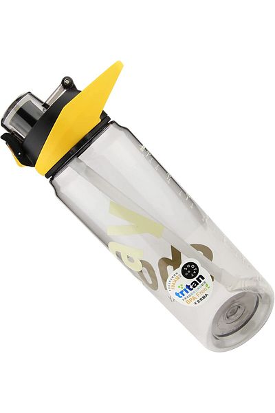 Shotay 900ml Transparent Tritan Flask - Water Bottle with Straw and Bpa Free