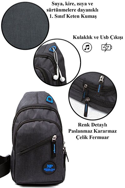 Av A Dos Унісекс сумка крос-боді Gogus Сумка з одним рукавом на плече Сумка для навушників з розеткою для навушників Випадкова сумка для тіла