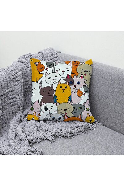 Gofre Home Husă de pernă cu model pisică portocalie imprimată digitală - husă...