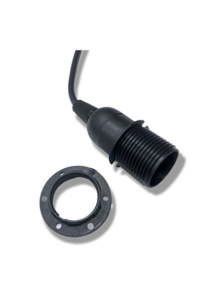 Tek-İş Kablolu Duy E14 Sarkıt E 14 Siyah A3102 02 E 14 Duy