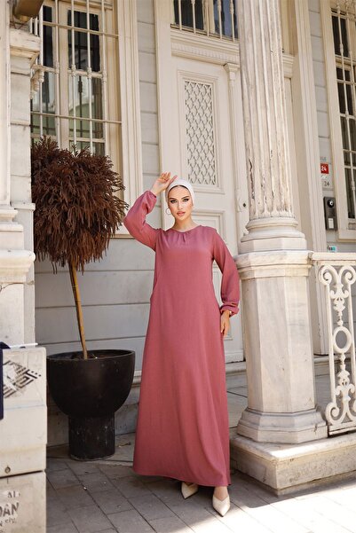 BURCU TESETTÜR Bürümcük Γυναικείο φόρεμα χιτζάμπ αποξηραμένο τριαντάφυλλο BRC...