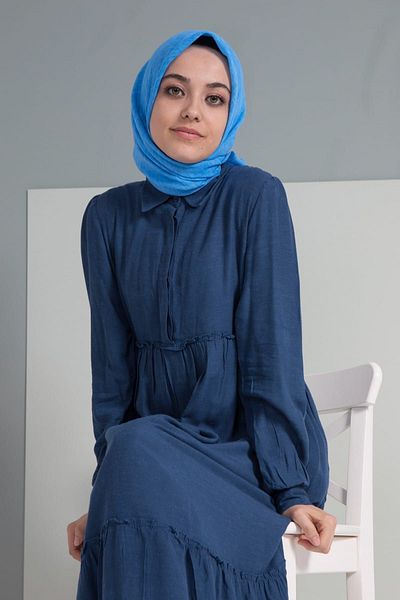 LYRA Malibu Blue Square Φουλάρι - Απλό Βαμβακερό, 105x105cm
