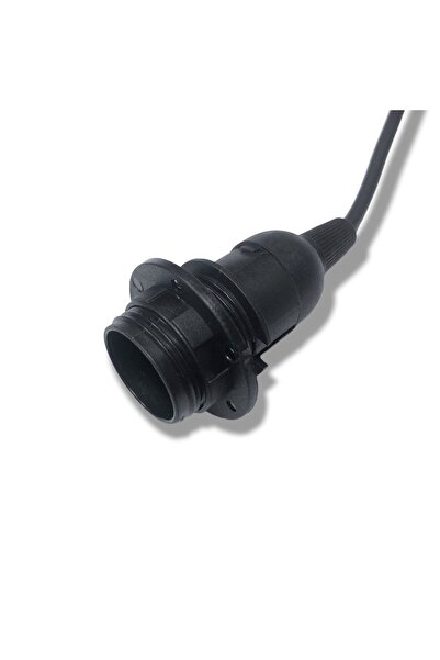 Tek-İş Kablolu Duy E14 Sarkıt E 14 Siyah A3102 02 E 14 Duy