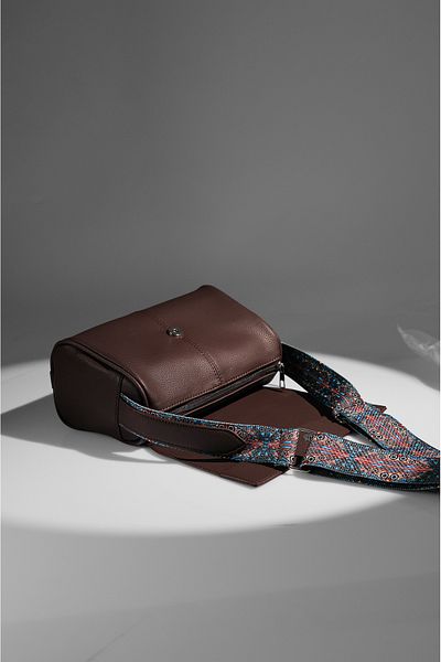 Rimense Brown Column Women's Shoulder Bag