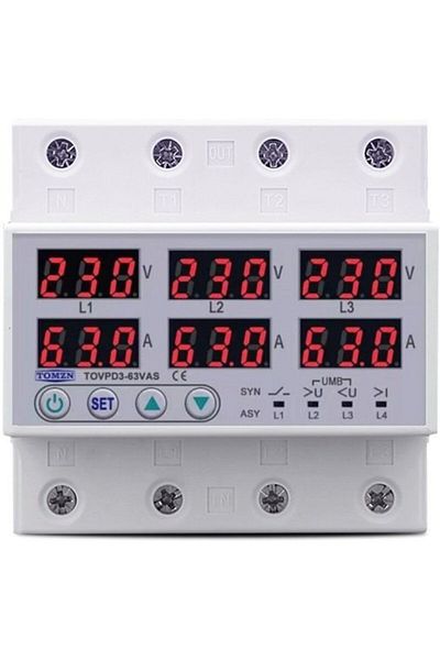 TOMZN Trifaz 100a - واقي الجهد المنزلي، مرحل حماية الجهد والتيار