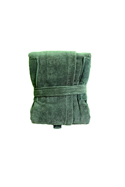 Mokita Home Μπουρνούζι 100% βαμβακερό γυναικείο / ανδρικό μπουρνούζι Unisex Σκούρο πράσινο βαμβακερό βελούδο με κουκούλα Plus Size