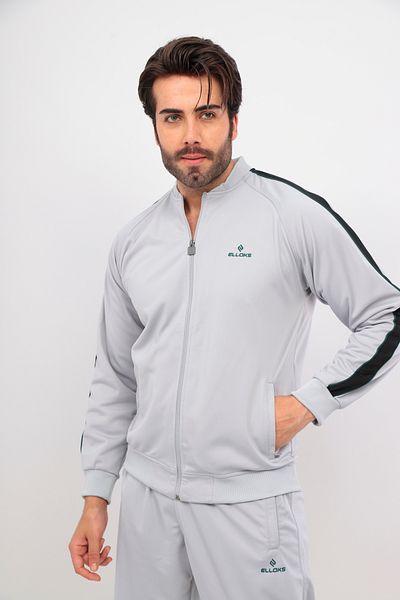 FORE SPORT Men's Gray Rashell College Collar Tracksuit Set