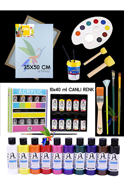 Artshop Südor 10x40 ml CANLI ANA Renk, 35x50 cm 1.sınıf Tuval, NO:3 Zemin Fır...