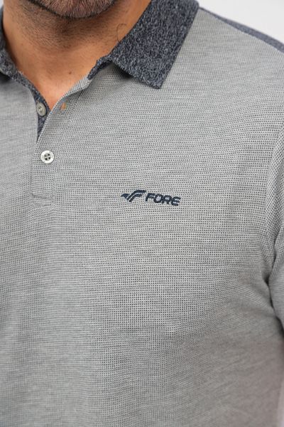 FORE SPORT Men's Polo Collar Gray Melange T-shirt Set