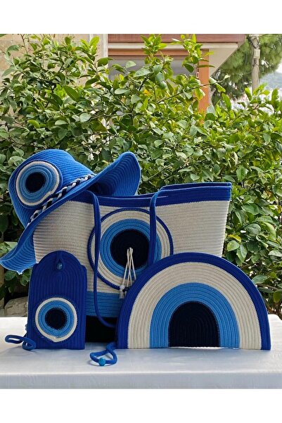 çanta tasarımcısı Dörtlü Takım Nazargöz Kordon Ip Çanta