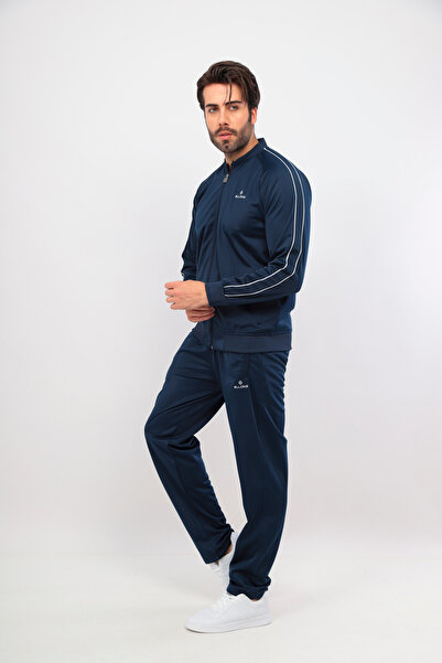 FORE SPORT Men's Navy Blue Rashell College Collar Tracksuit Set