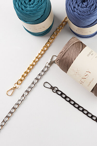 SENSY Alem Model Demir Çanta Zinciri Siyah 120 Cm