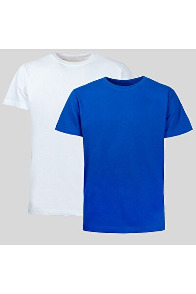 Four Man 2 Pieces Men's 100% Cotton Standard Fit Solid Color Basic T-Shirt wi...