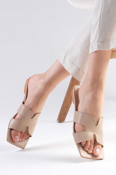 Mio Gusto Nude Margo Blunt Toe Women's Slippers