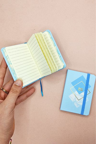 Limmy Bloc de note decorativ elegant A7 - Buzunar elastic, albastru