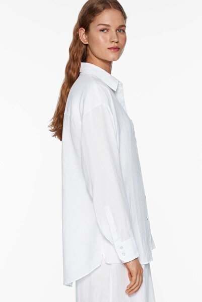 Oysho 100% Linen Long Sleeve Shirt