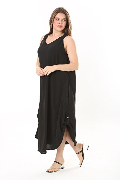 Şans Γυναικείο Αμάνικο Μακρύ Φόρεμα 65N37885 με ρυθμιζόμενο μήκος στο πλάι