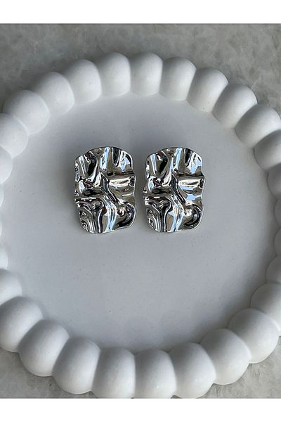 Sens Silver Plate Brand Steel Earrings