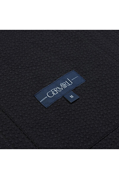 Germirli Beyoğlu Tailor Fit Seersucker Jacket Shirt - Black Cotton