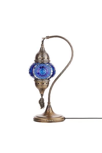 Demmex Gooseneck 40cm - 100% Handcrafted Authentic Turkish Lamp and Moroccan Mosaic Table Bedside