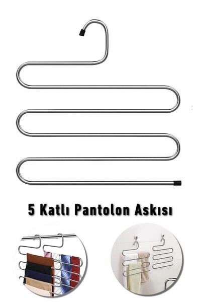 Heredot 1 Adet Metal 5 Katlı Pantolon Eşarp Askısı Mıt1029
