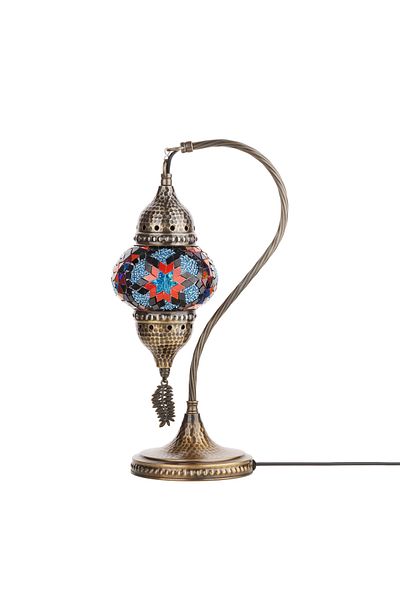 Demmex Gooseneck 40cm - 100% Handcrafted Authentic Turkish Lamp and Moroccan Mosaic Table Bedside