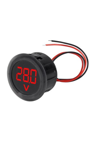 Genel Markalar 4-100V Dc Voltmetre Yuvarlak Panel Tip Montajlanabilir Dijital...