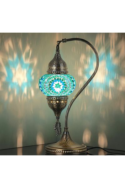 Demmex Gooseneck 40cm - 100% Handcrafted Authentic Turkish Lamp and Moroccan Mosaic Table Bedside