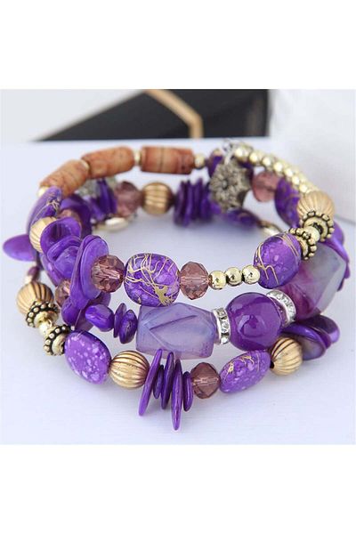 So Much Accesories Bohemian Purple Stone Bracelet - So-much 3