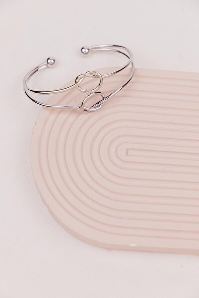 Sacha Accessories سوار فضي - على شكل عقدة