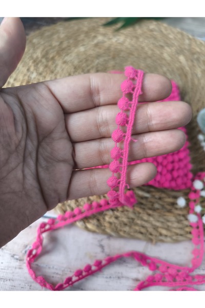 SERİNCE PONPON ŞERİT PEMBE 1 CM 8,50 MT