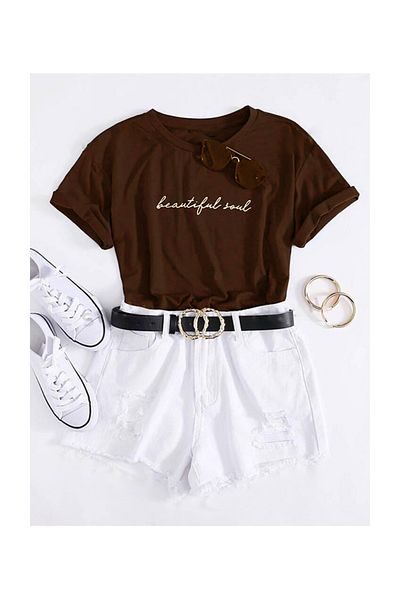 FAVORİST Beautiful Soul Printed Oversize Wide Fit βαμβακερό μπλουζάκι Unisex