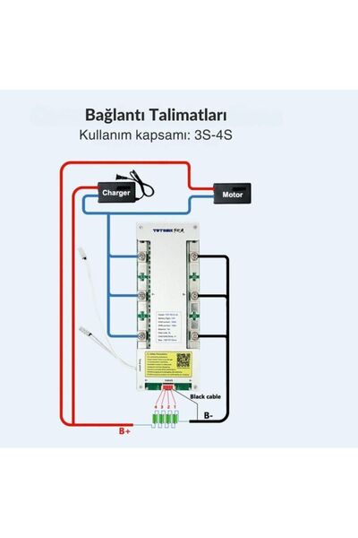 Satek 4s 12v 100a Bms Lifepo4 Balanslı