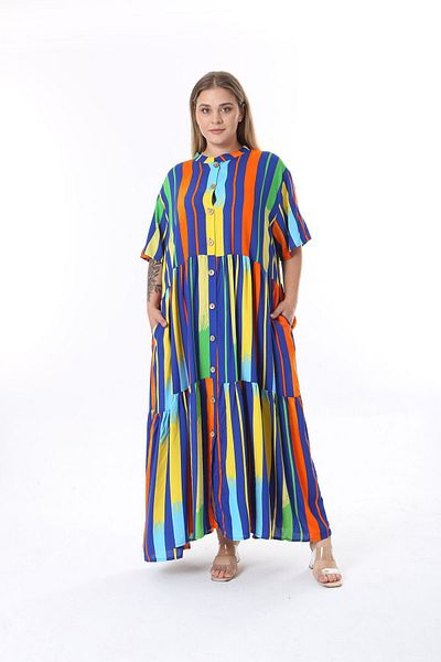 XL Modam Γυναικείο φόρεμα Plus Size - Πολύχρωμο