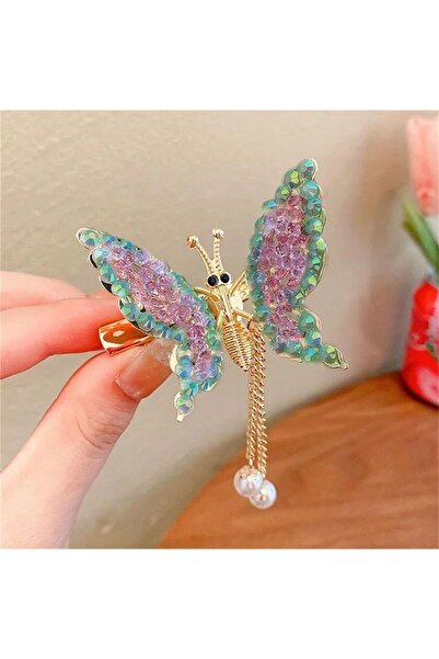 GÜLPEŞE Cataramă fluture mobilă din piatră de cristal 1 bucată - 226