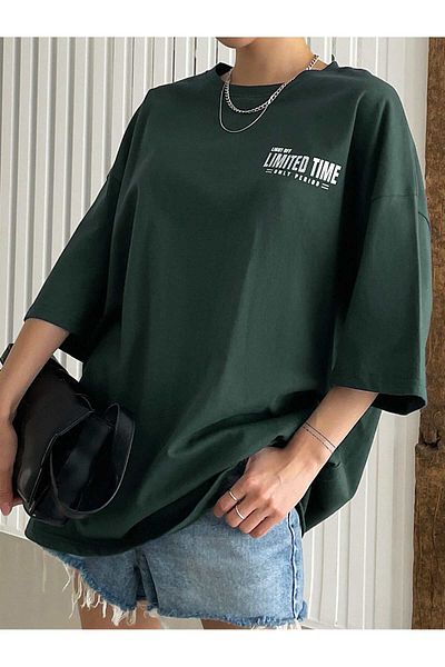 Revasser Unisex pánské/dámské triko s omezeným barevným potiskem oversize bavlna s česaným výstřihem