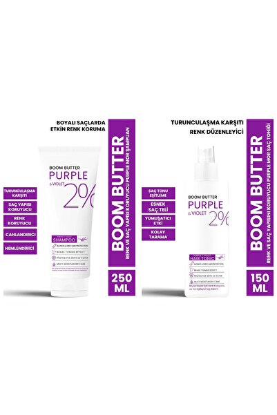 PROCSIN Boom Butter Purple Violet Renk Ve Saç Yapısını Koruyucu Şampuan Ve Krem