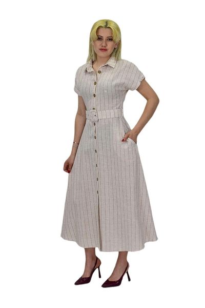 Woow Linen Short Sleeve Women's Dress BGL-ST03722