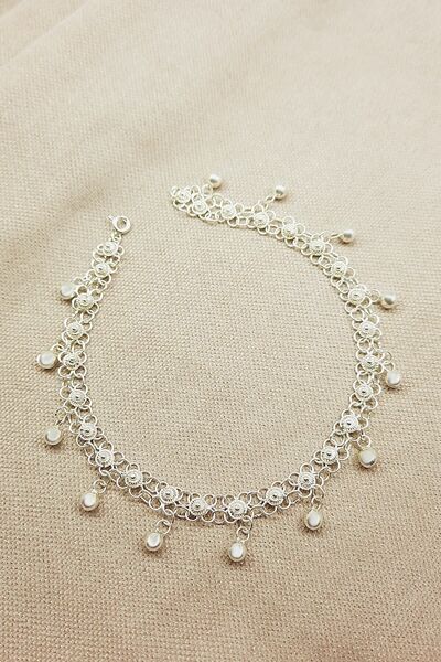 Oruçoğlu Gümüşçülük 925 Ayar Gümüş Yöresel Kişniş Akıtma Model Kadın Halhal